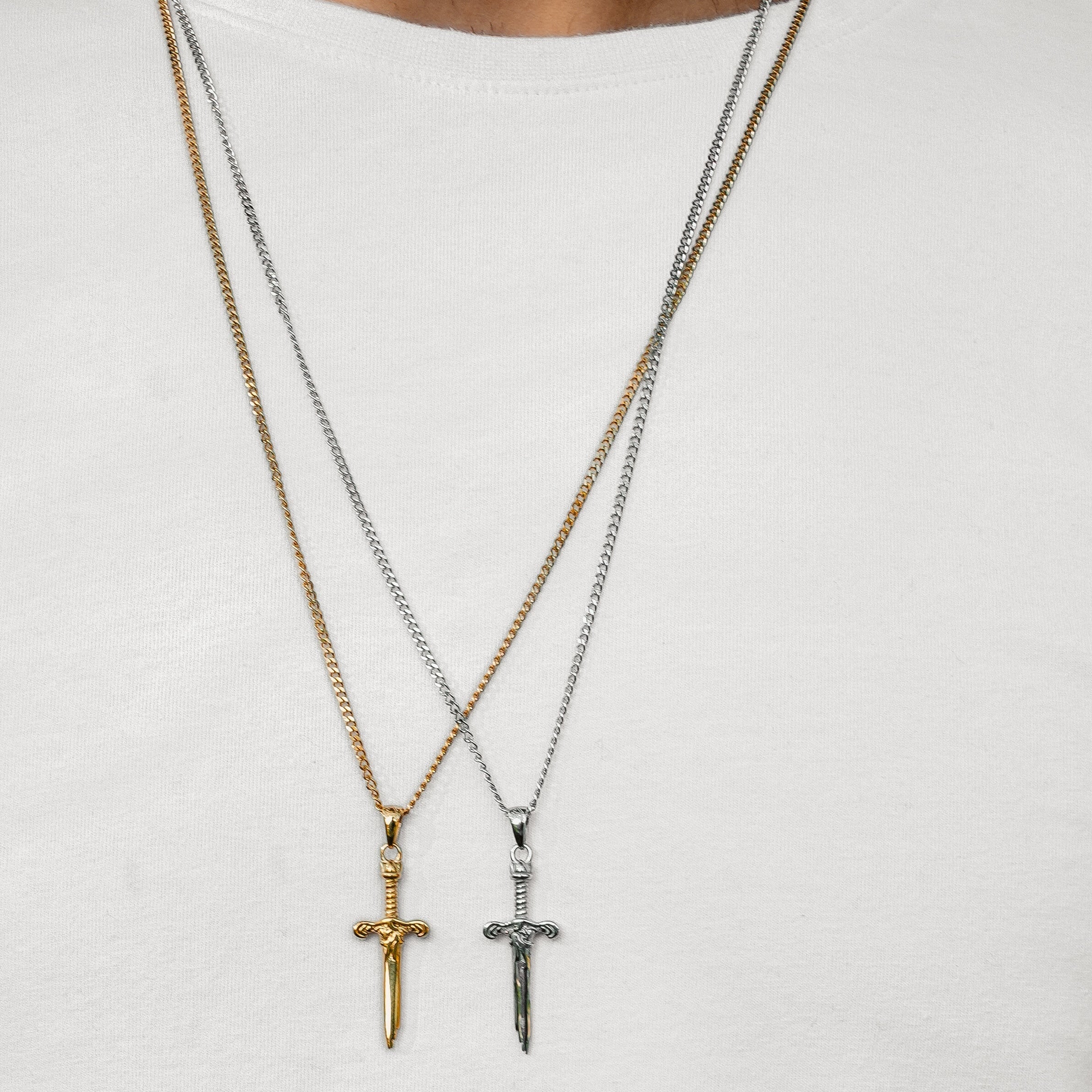 Broken Sword Necklace In Gold
