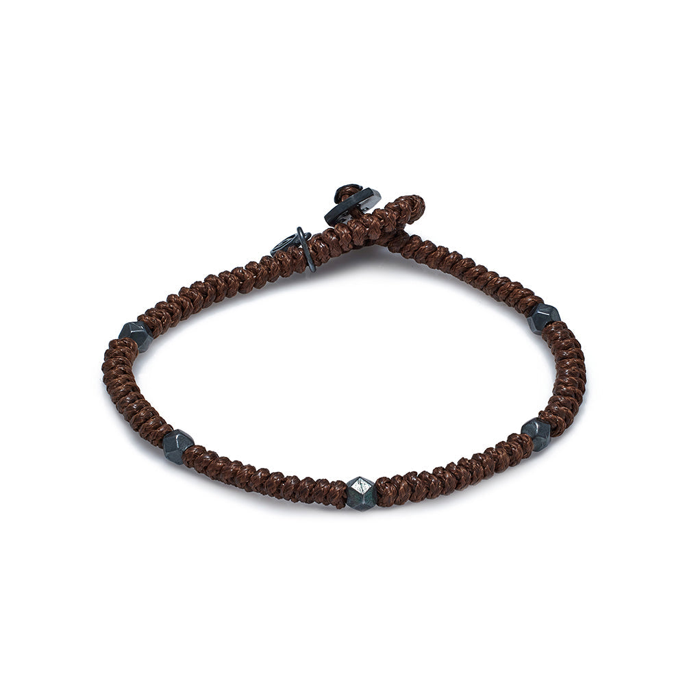 Brown Snake Knot Bracelet In Oxide