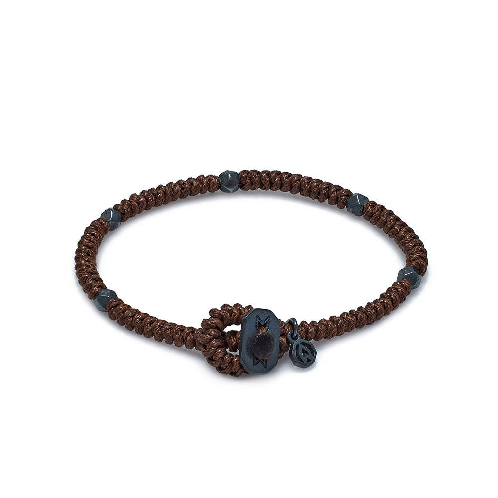 Brown Snake Knot Bracelet In Oxide