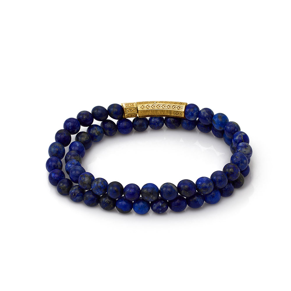 Double Lapis Bracelet In Gold