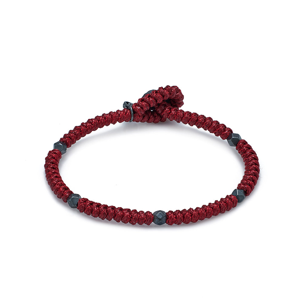 Claret Red Snake Knot Bracelet In Oxide