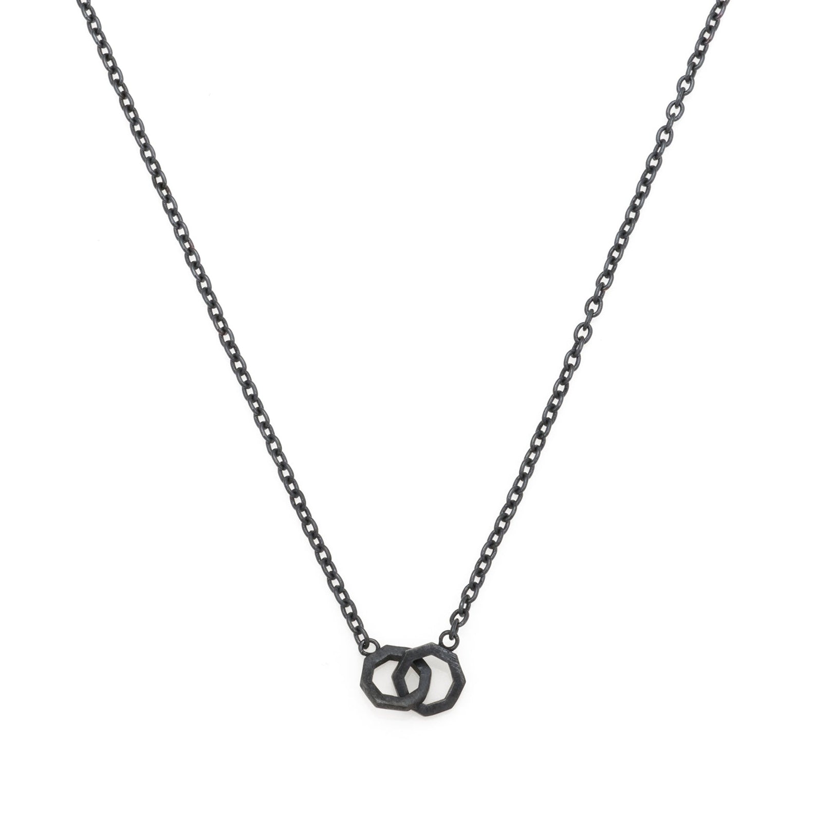 Couple Octagon Necklace In Oxide