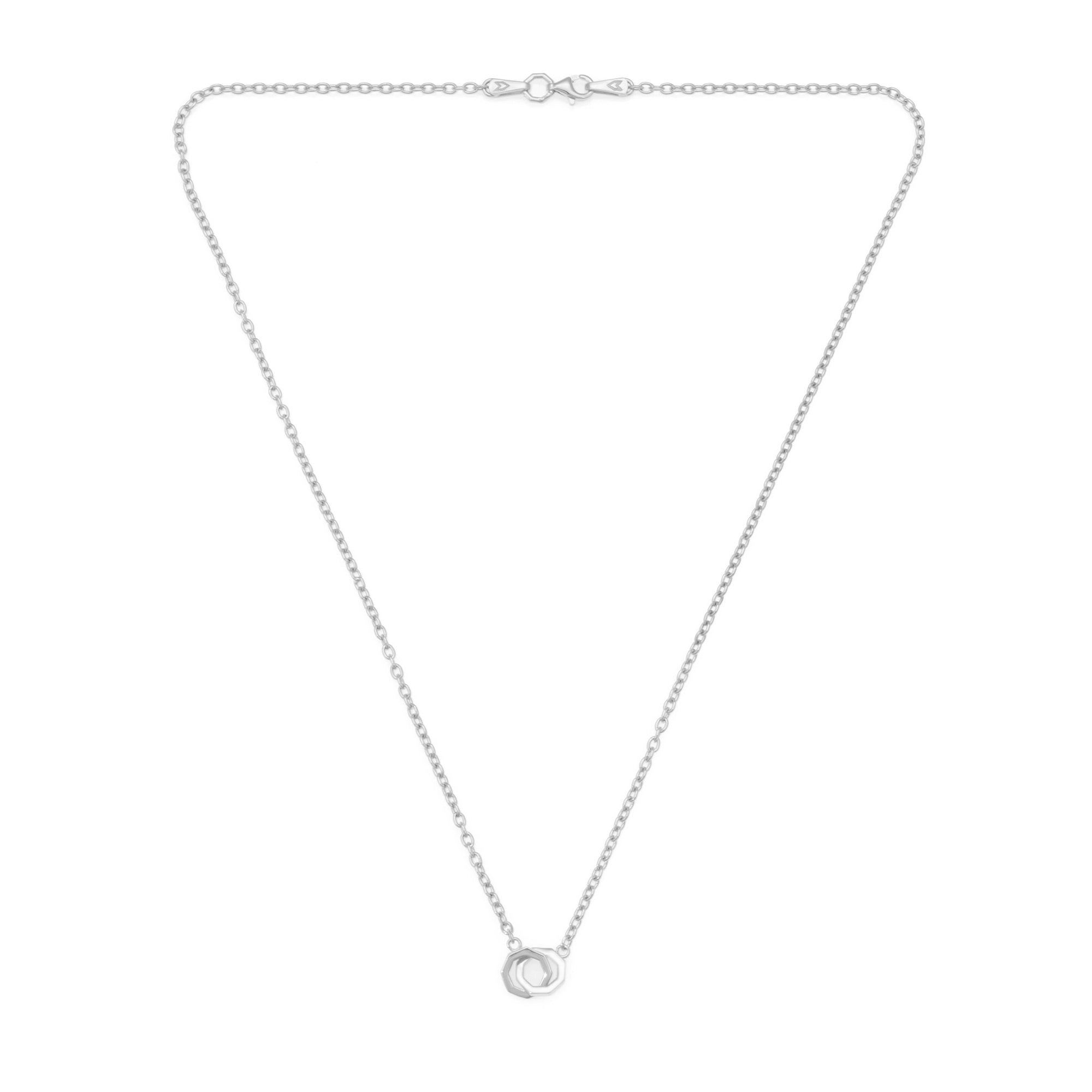 Couple Octagon Necklace In Silver