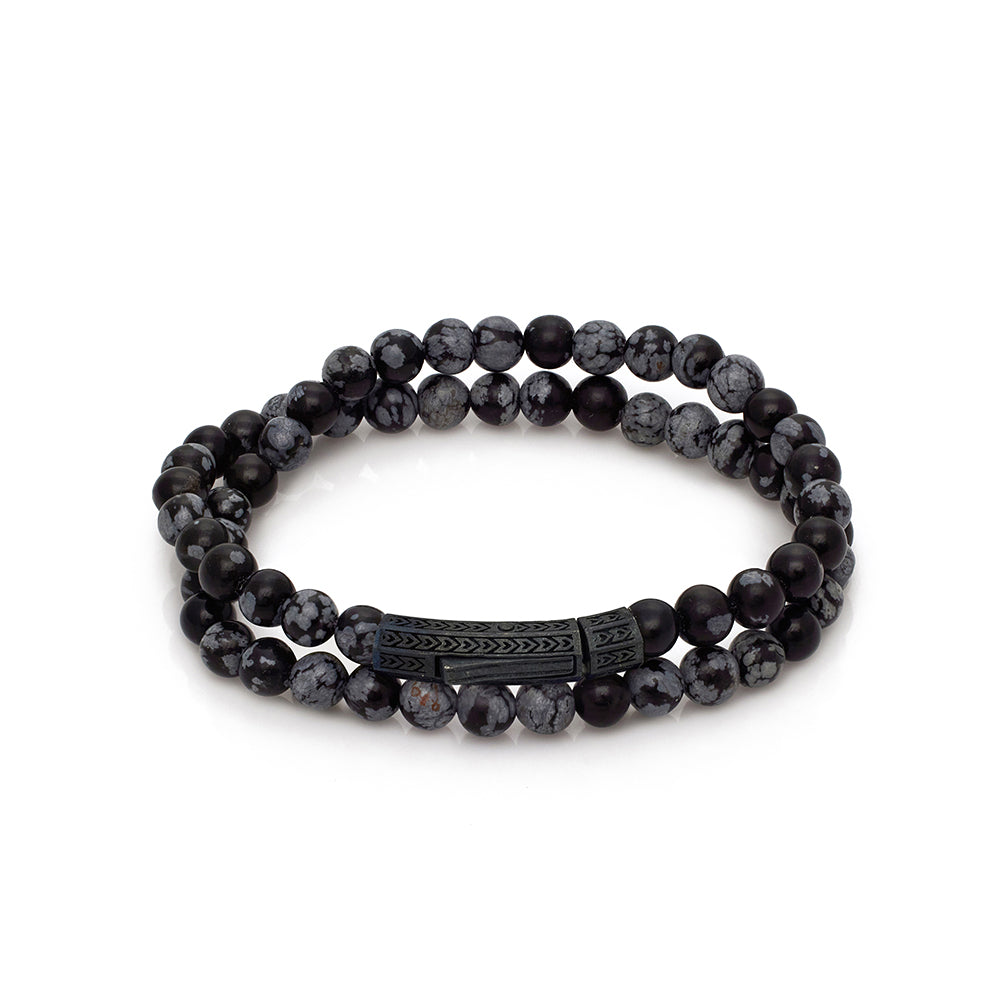 Double Obsidian Bracelet In Oxide