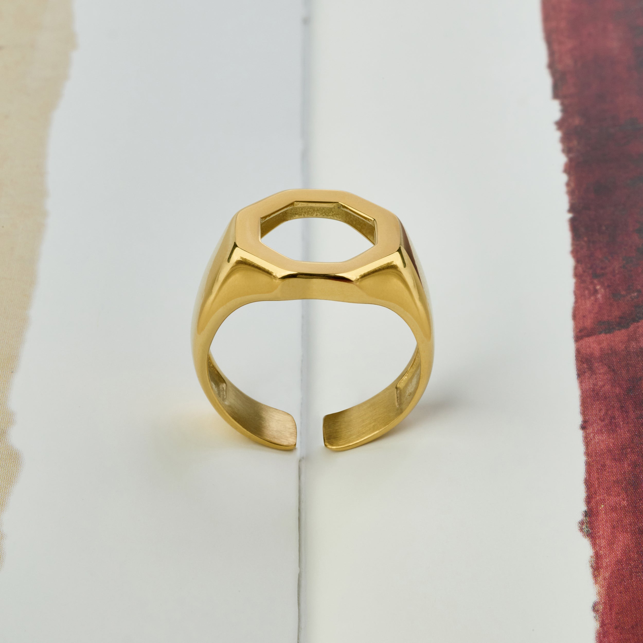 Empty Octagon Ring In Gold