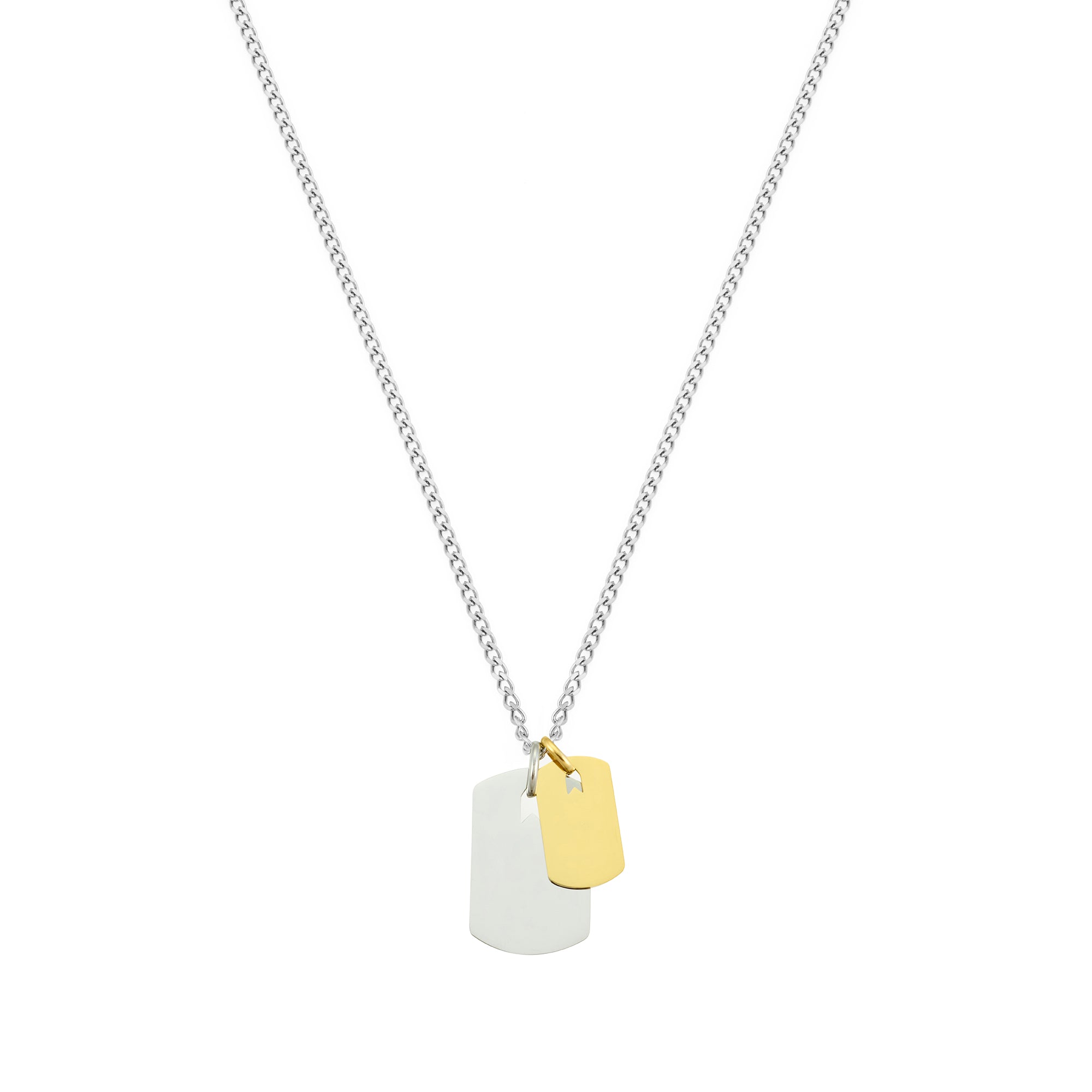 Gold And Silver Plates Necklace