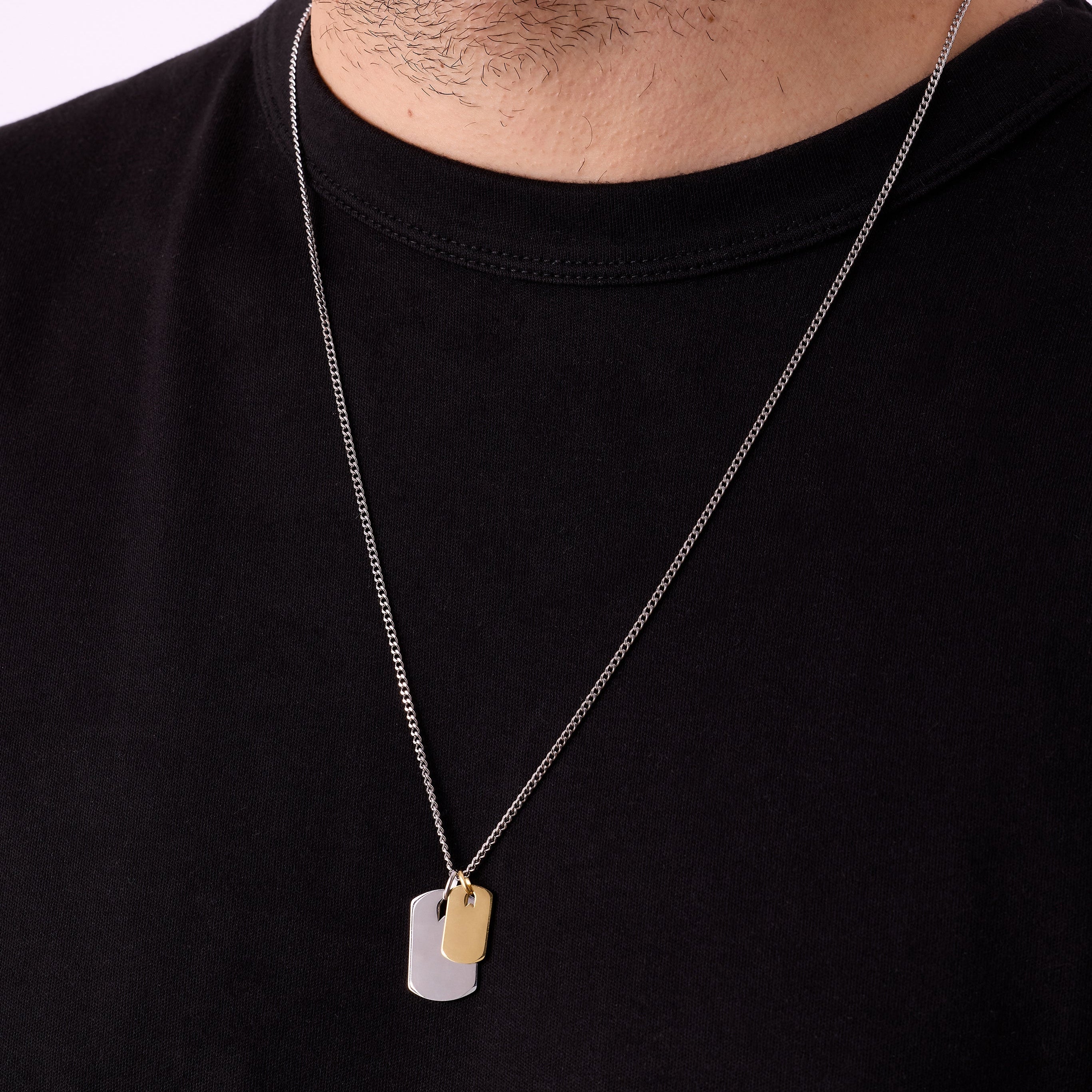 Gold And Silver Plates Necklace