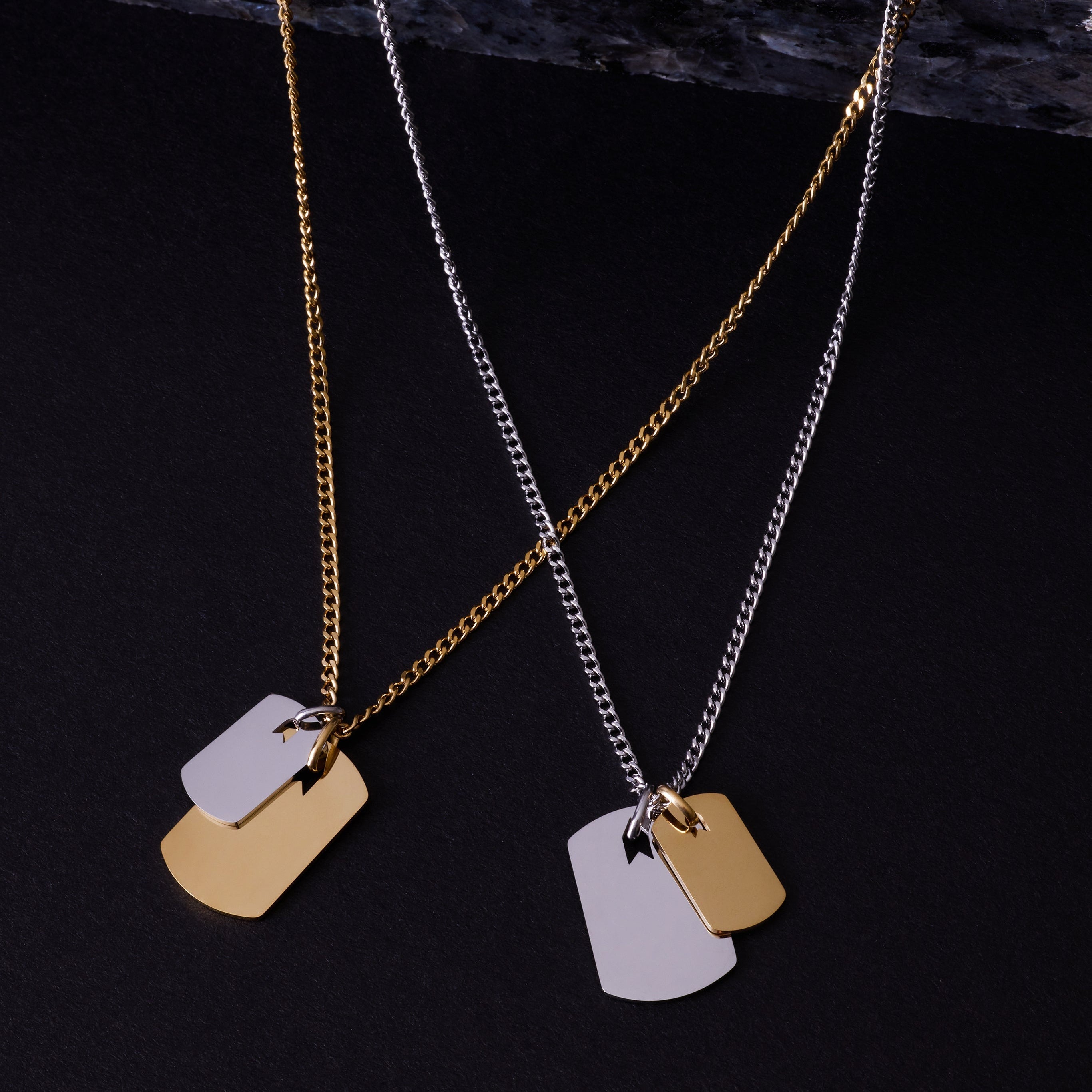 Gold And Silver Plates Necklace
