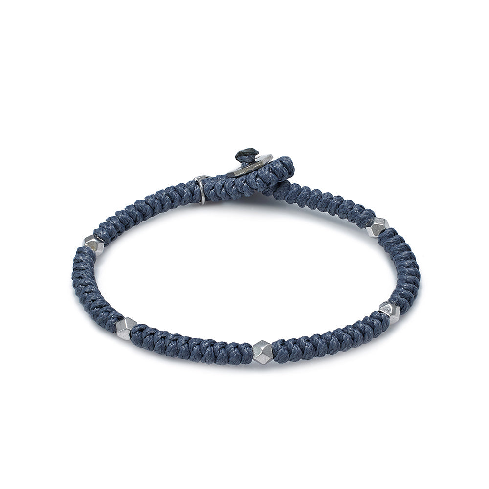 Grey Snake Knot Bracelet In Silver