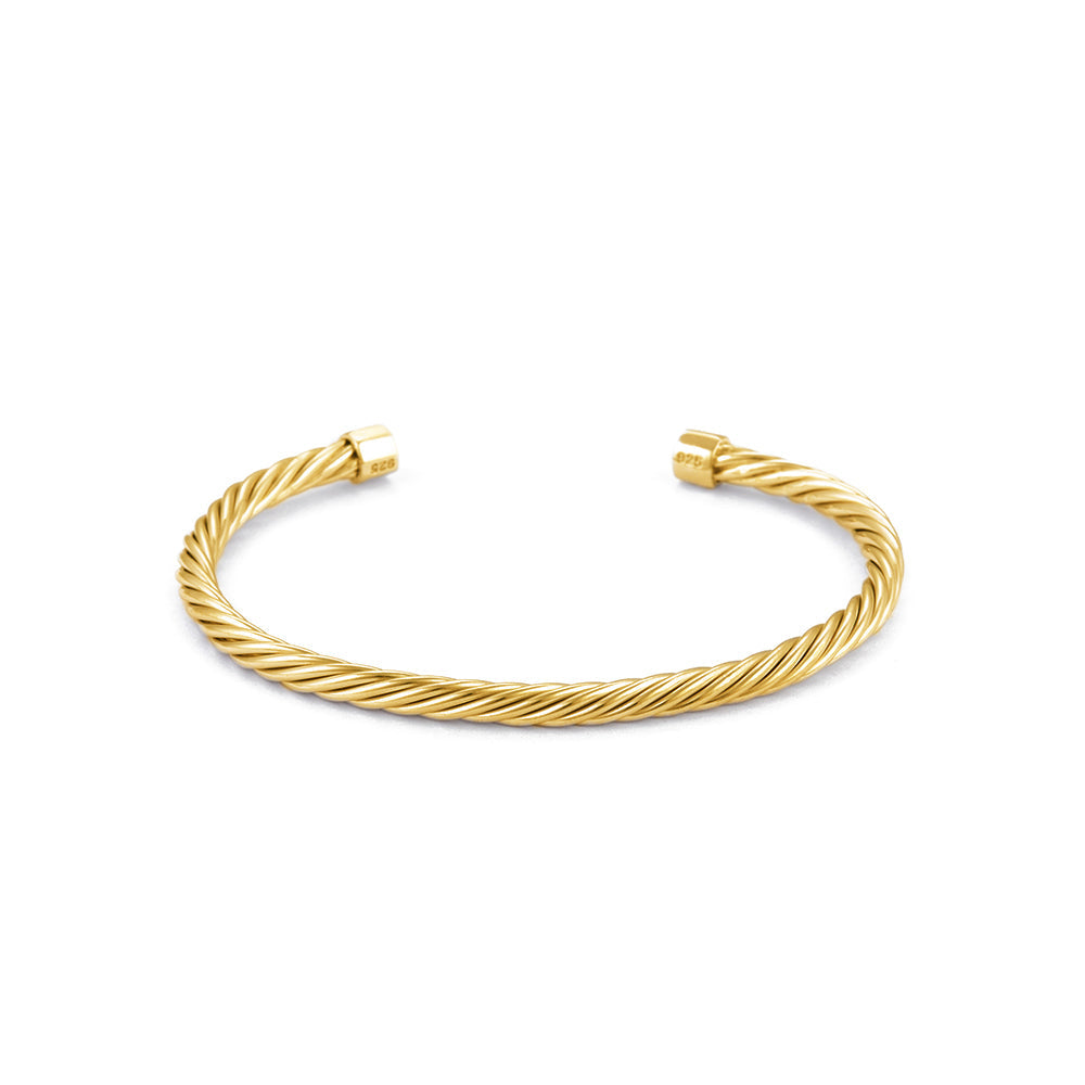 Helical Chain Bangle In Gold
