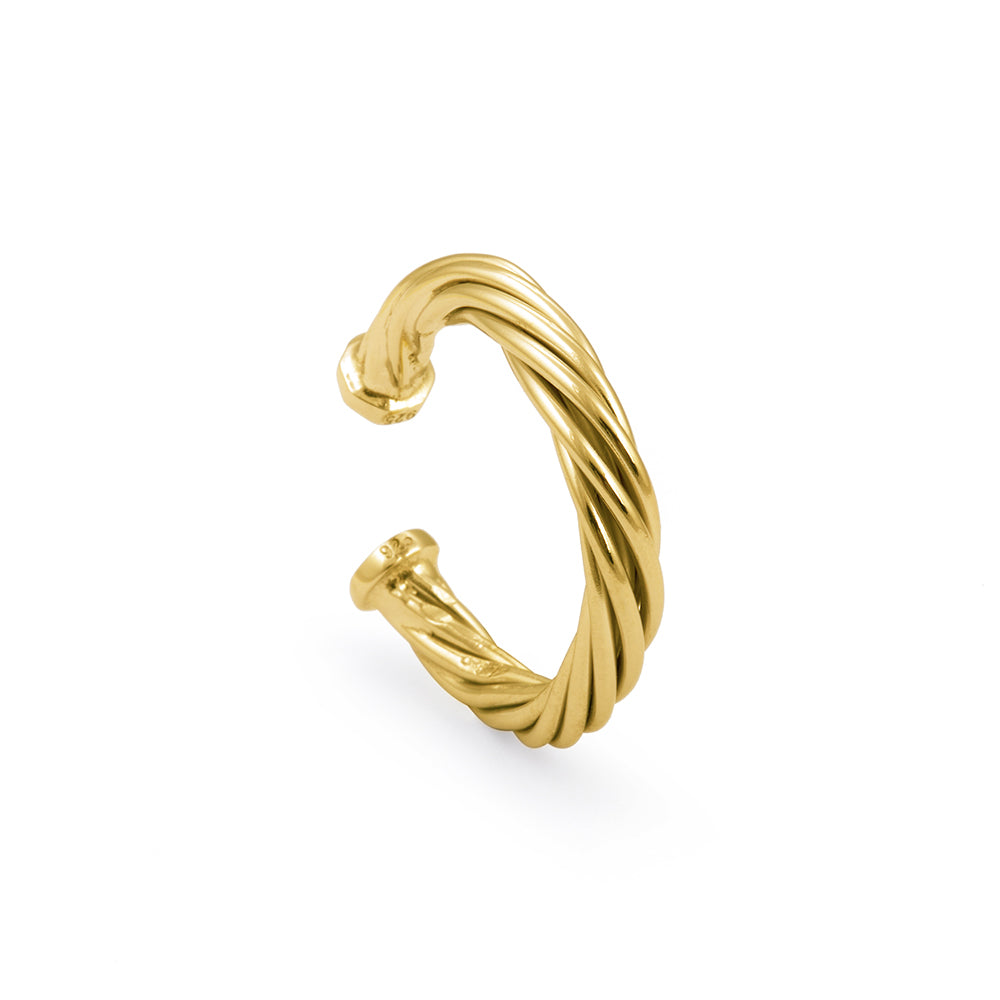 Helical Chain Ring In Gold