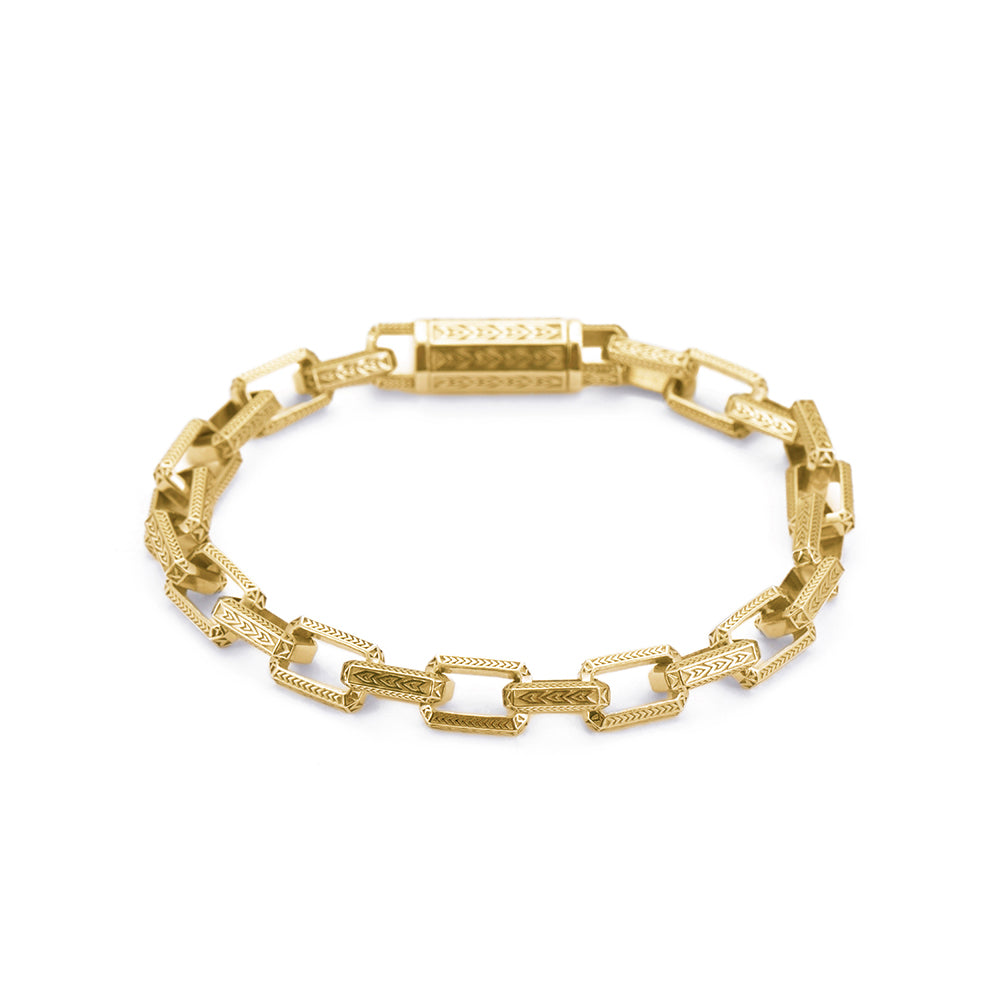 Inlaid Chain Bracelet In Gold