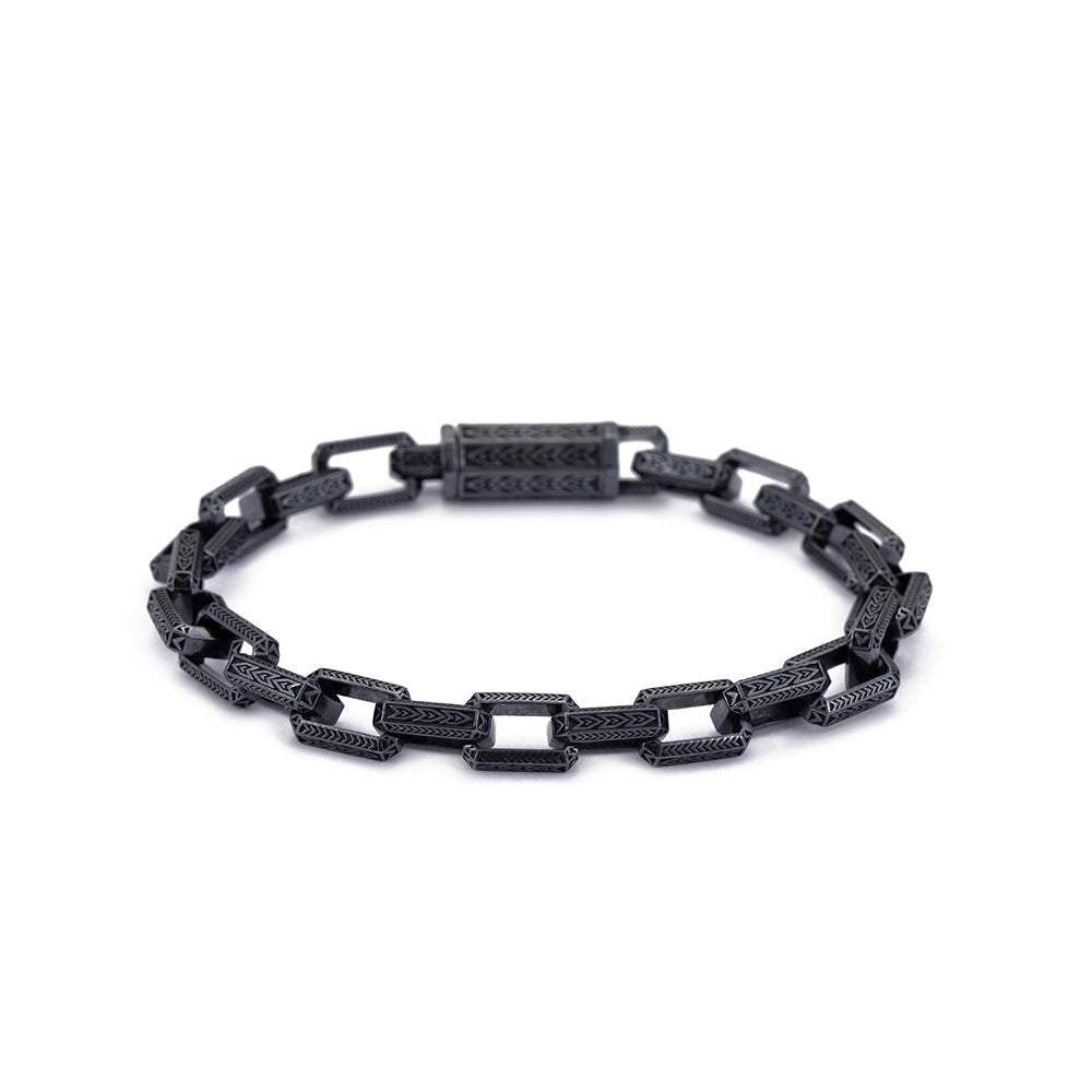 Inlaid Chain Bracelet In Oxide