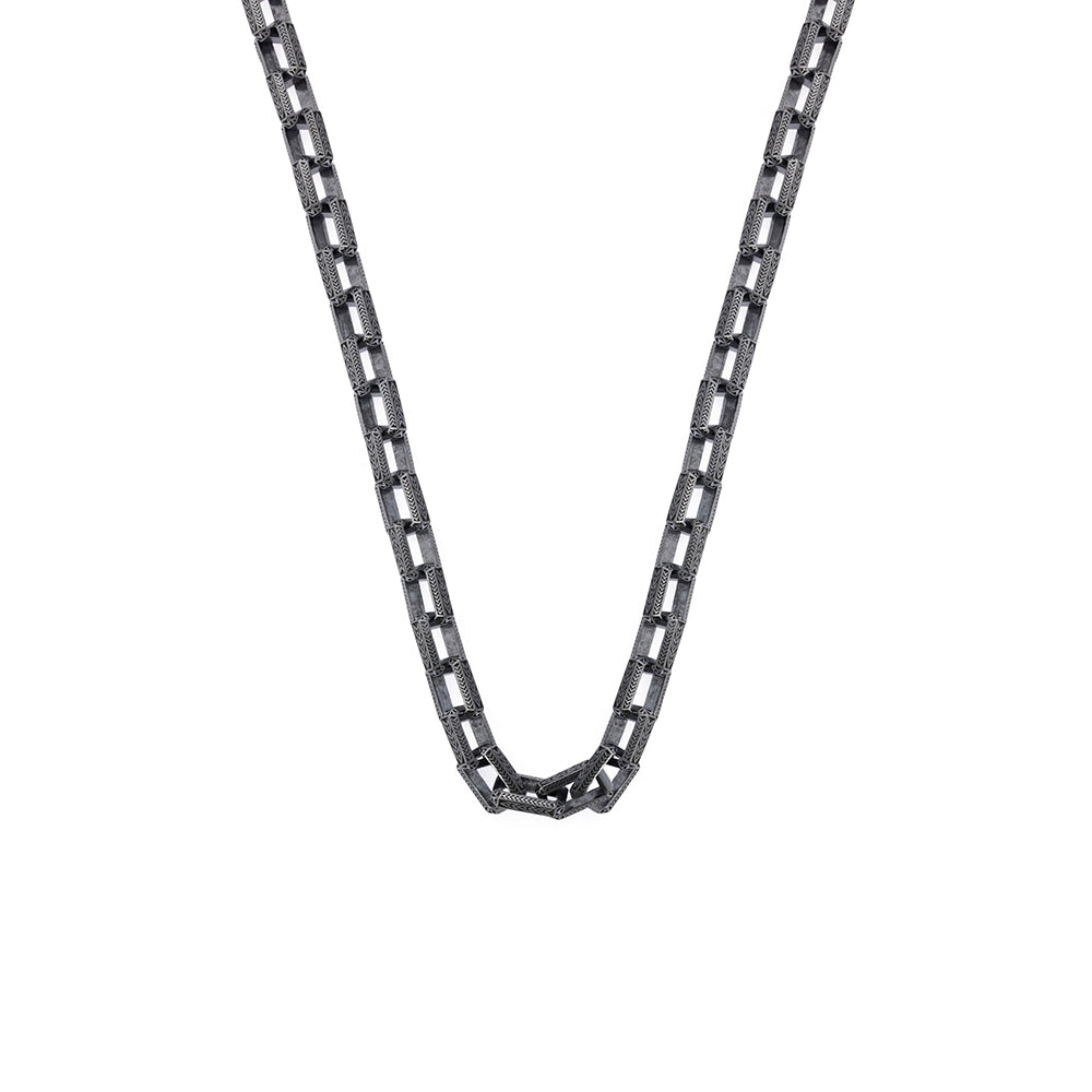 Inlaid Chain Necklace In Oxide