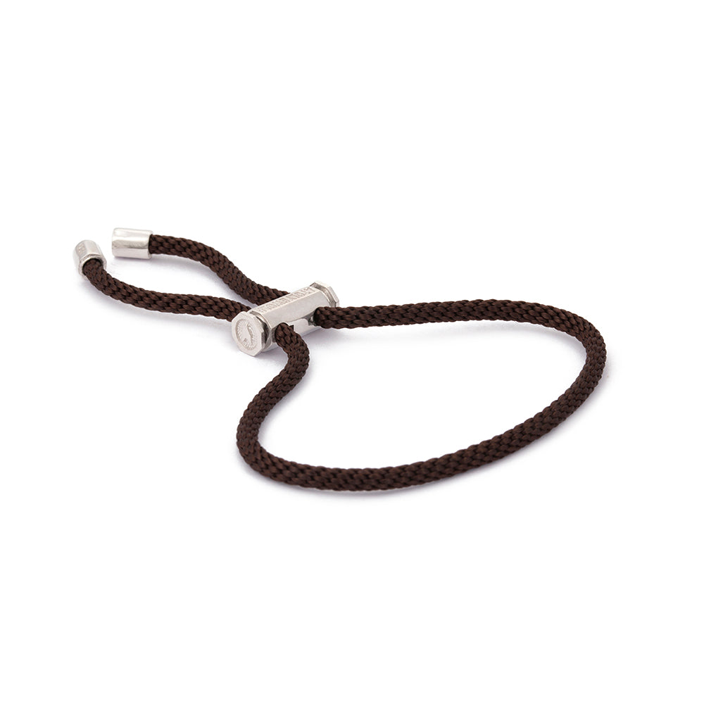 Brown Lace Bracelet In Silver