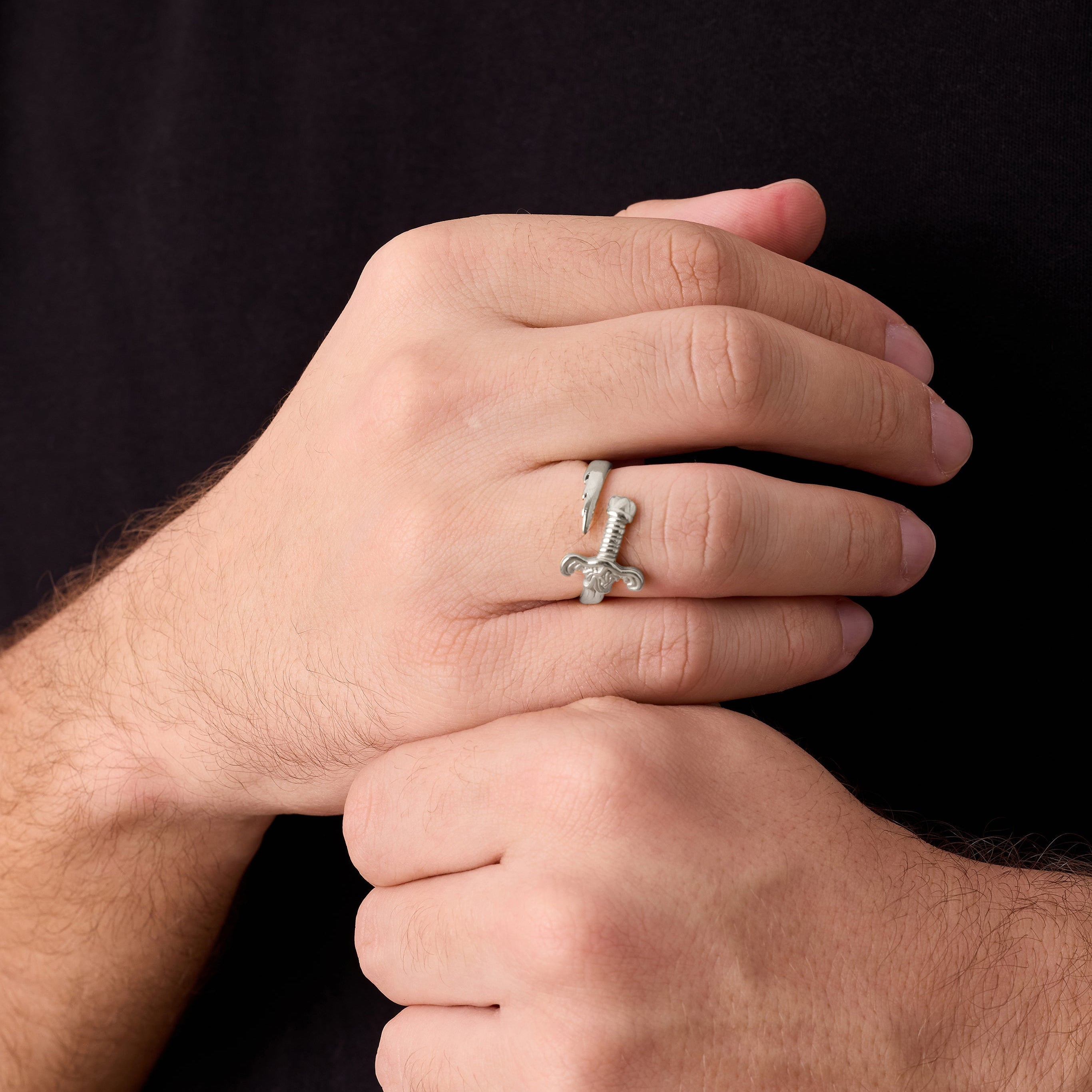 Broken Sword Ring In Silver