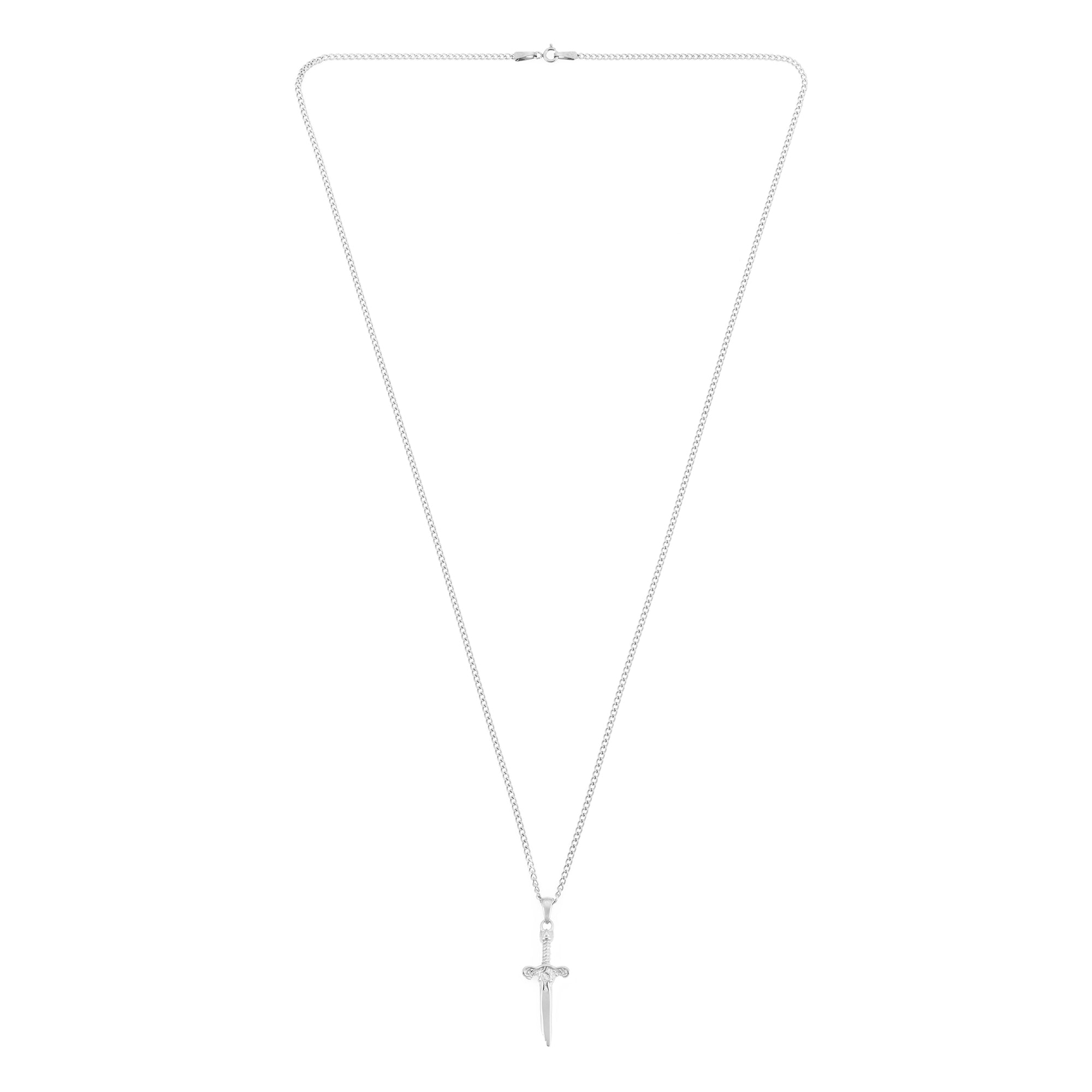 Broken Sword Necklace In Silver