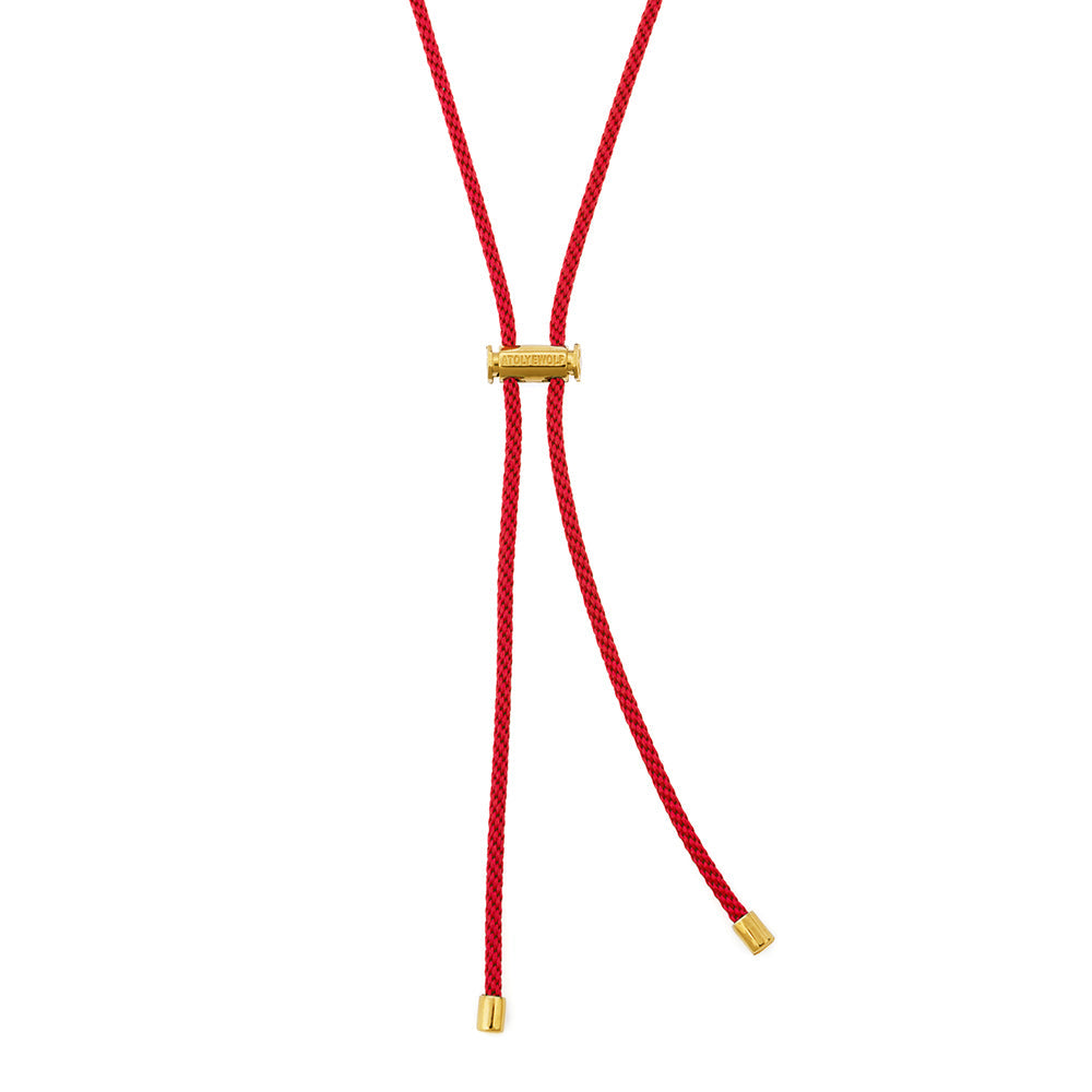 Red Lace Necklace In Gold