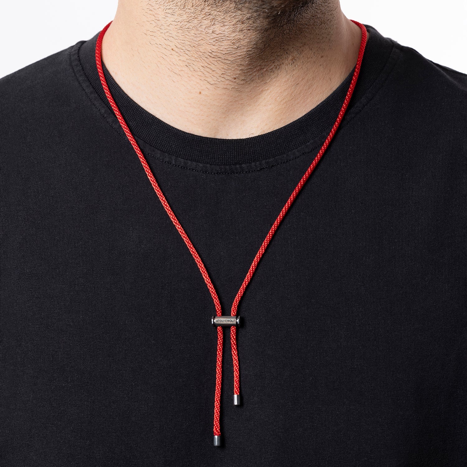 Red Lace Necklace In Oxide