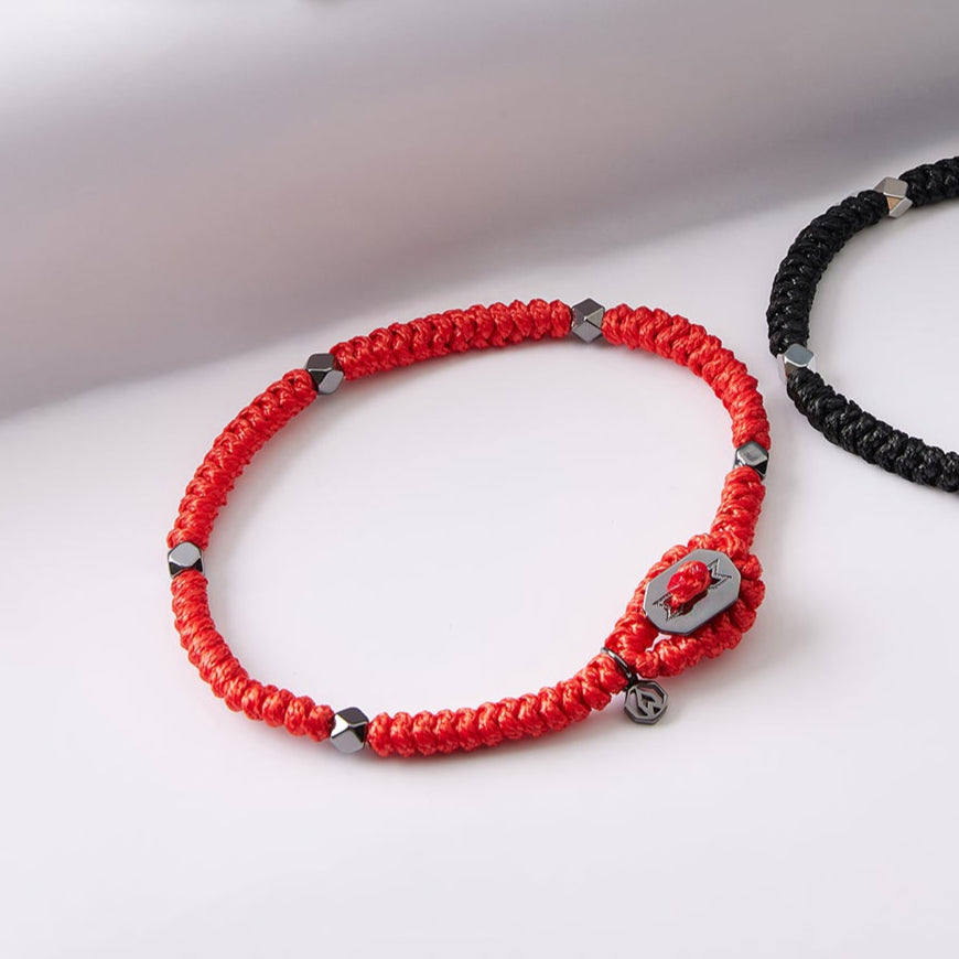 Red Snake Knot Bracelet In Oxide