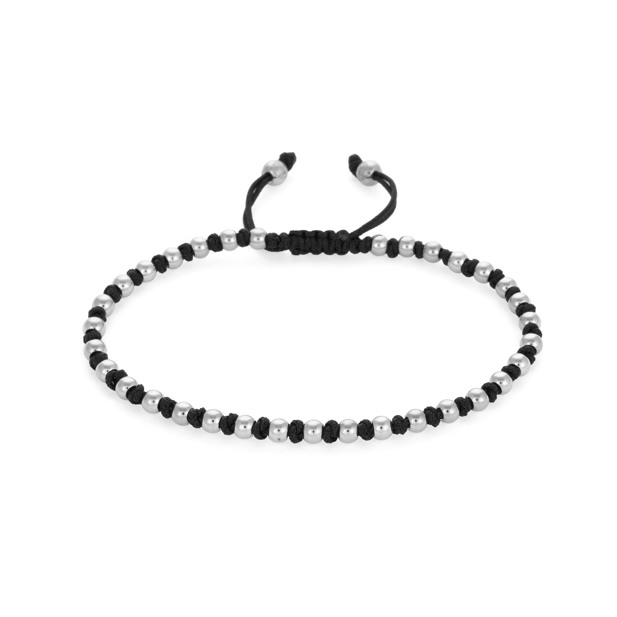 Macrame Balls Bracelet In Silver