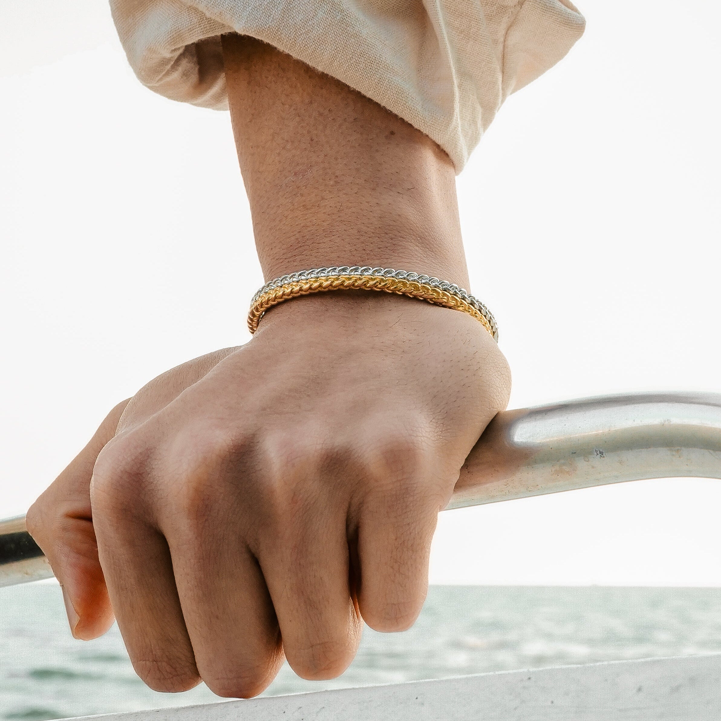 Mesh Bangle In Silver