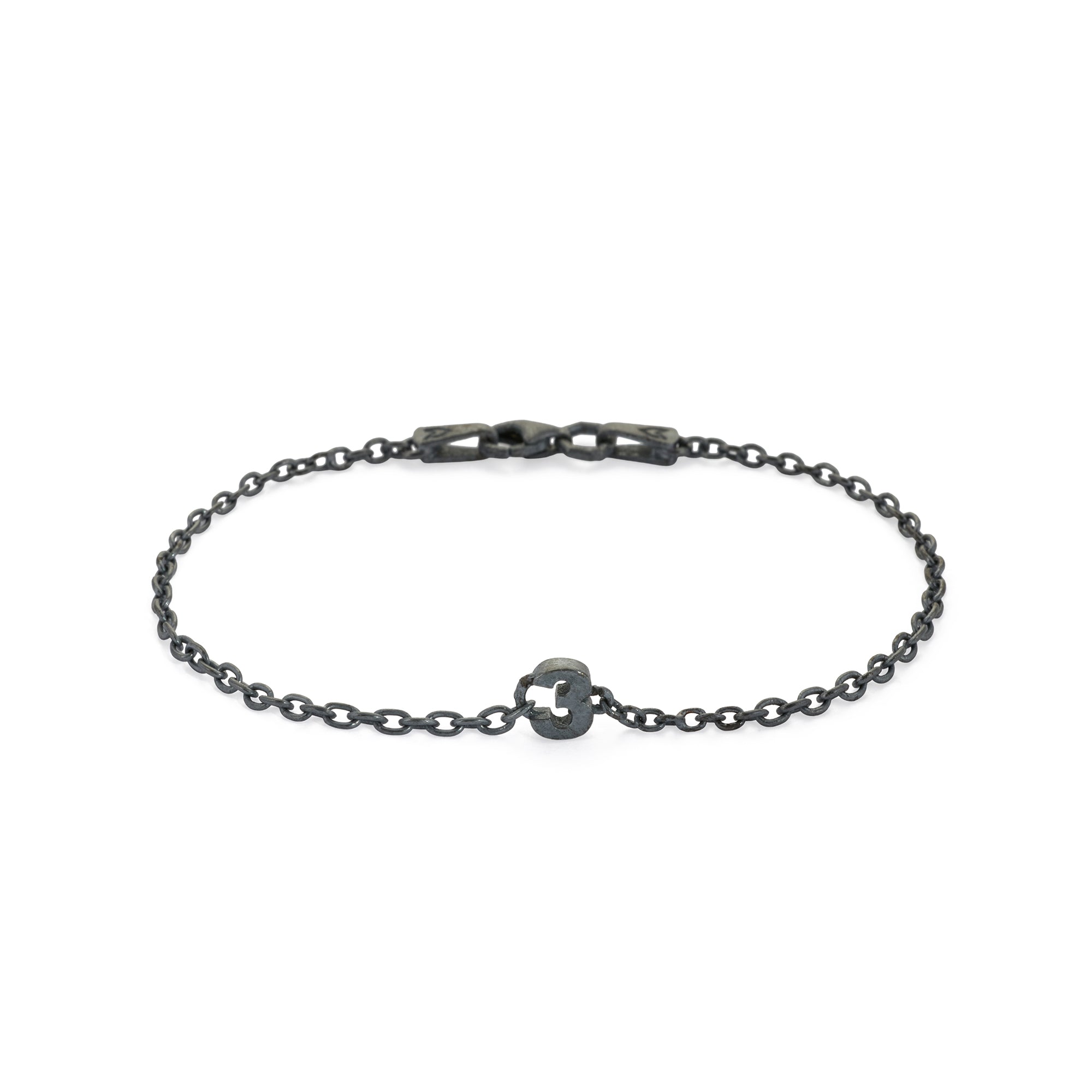 Numeric Chain Bracelet In Oxide