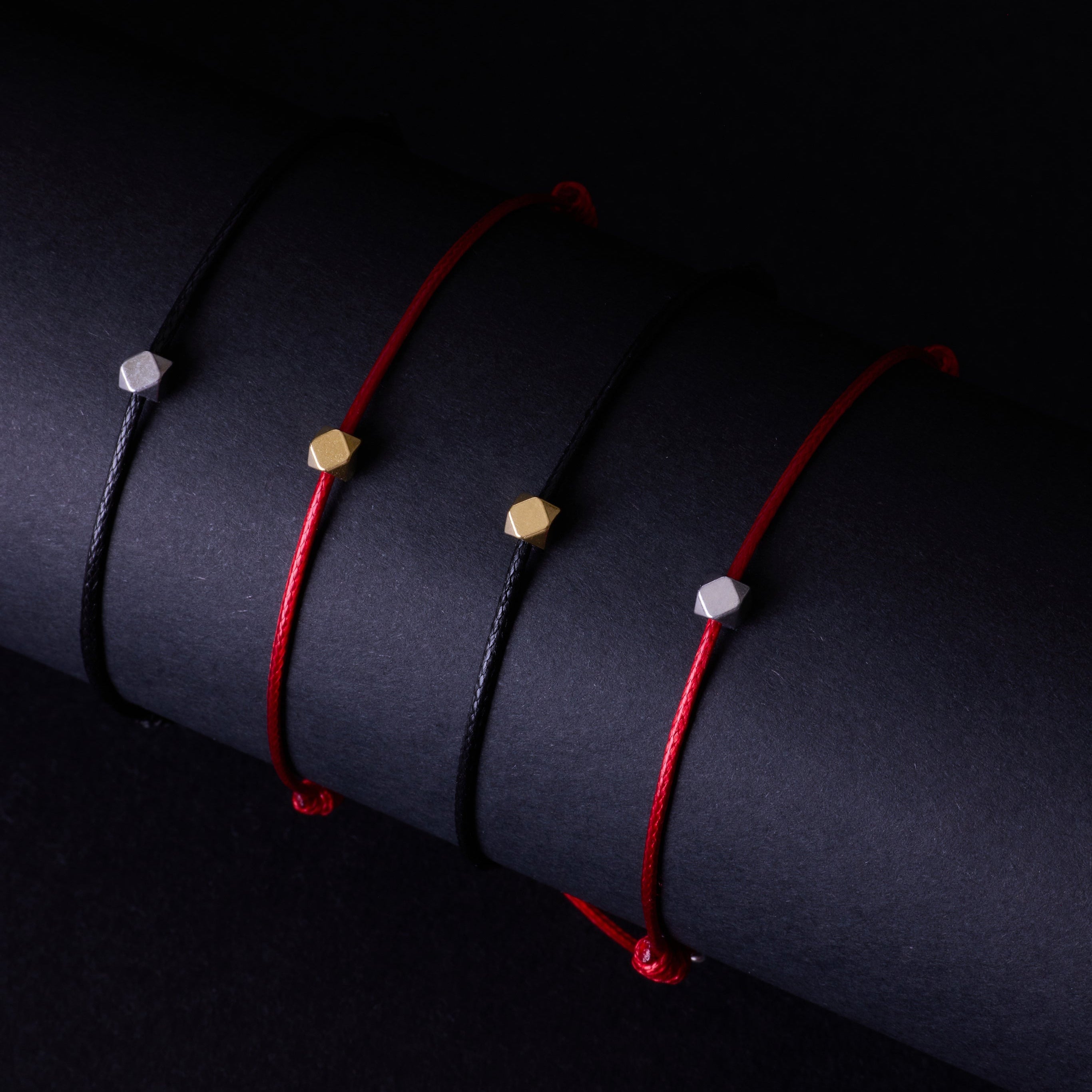 Red Cord Bracelet In Gold