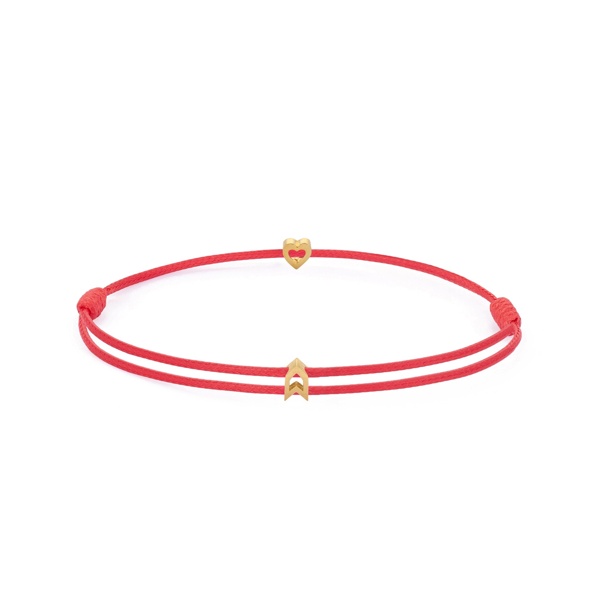 Red Heart Chance Bracelet In Gold