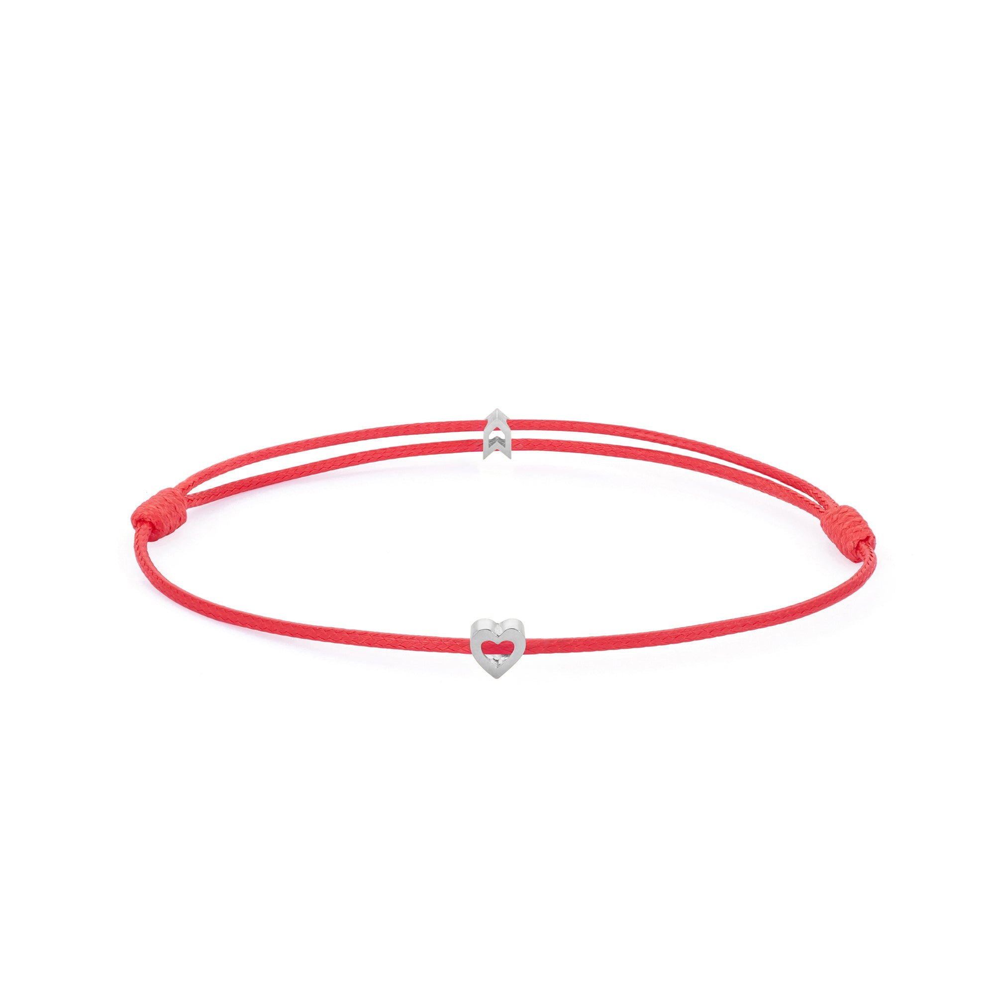 Red Heart Chance Bracelet In Silver