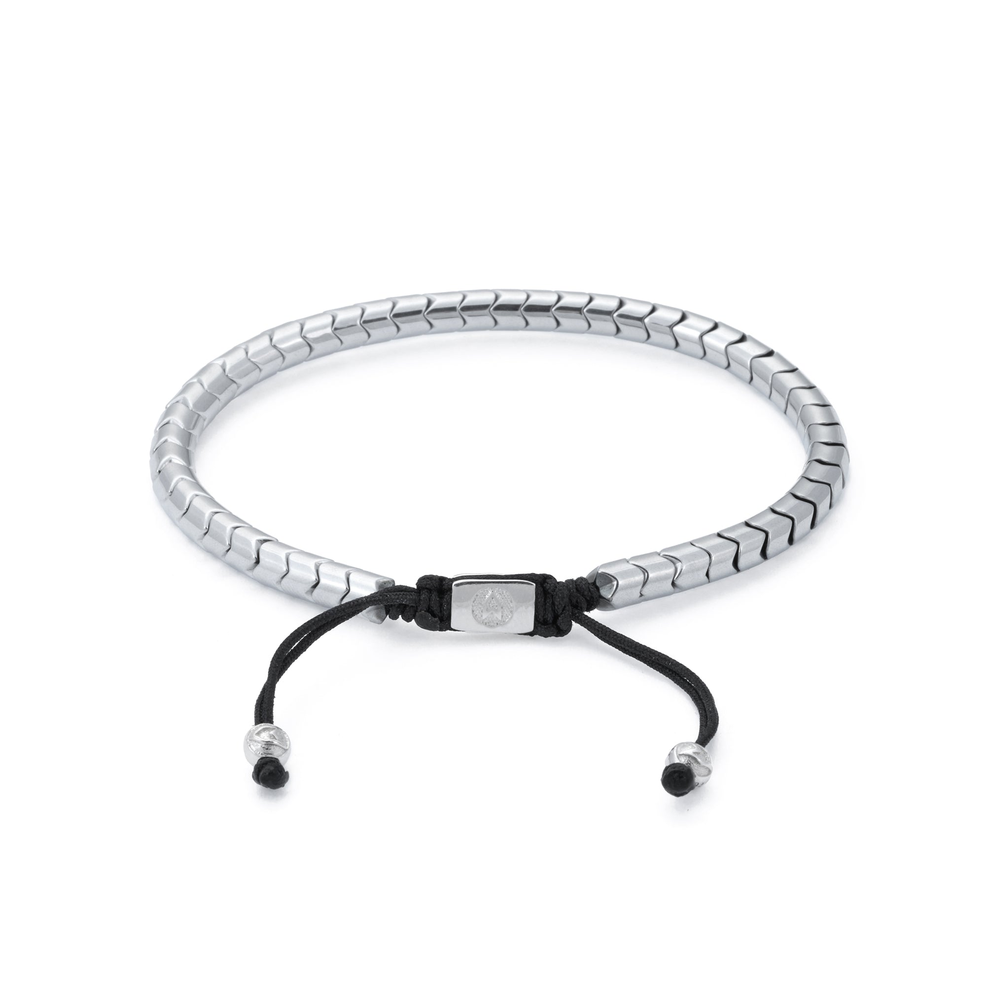 Rolo Hematite Bracelet In Silver