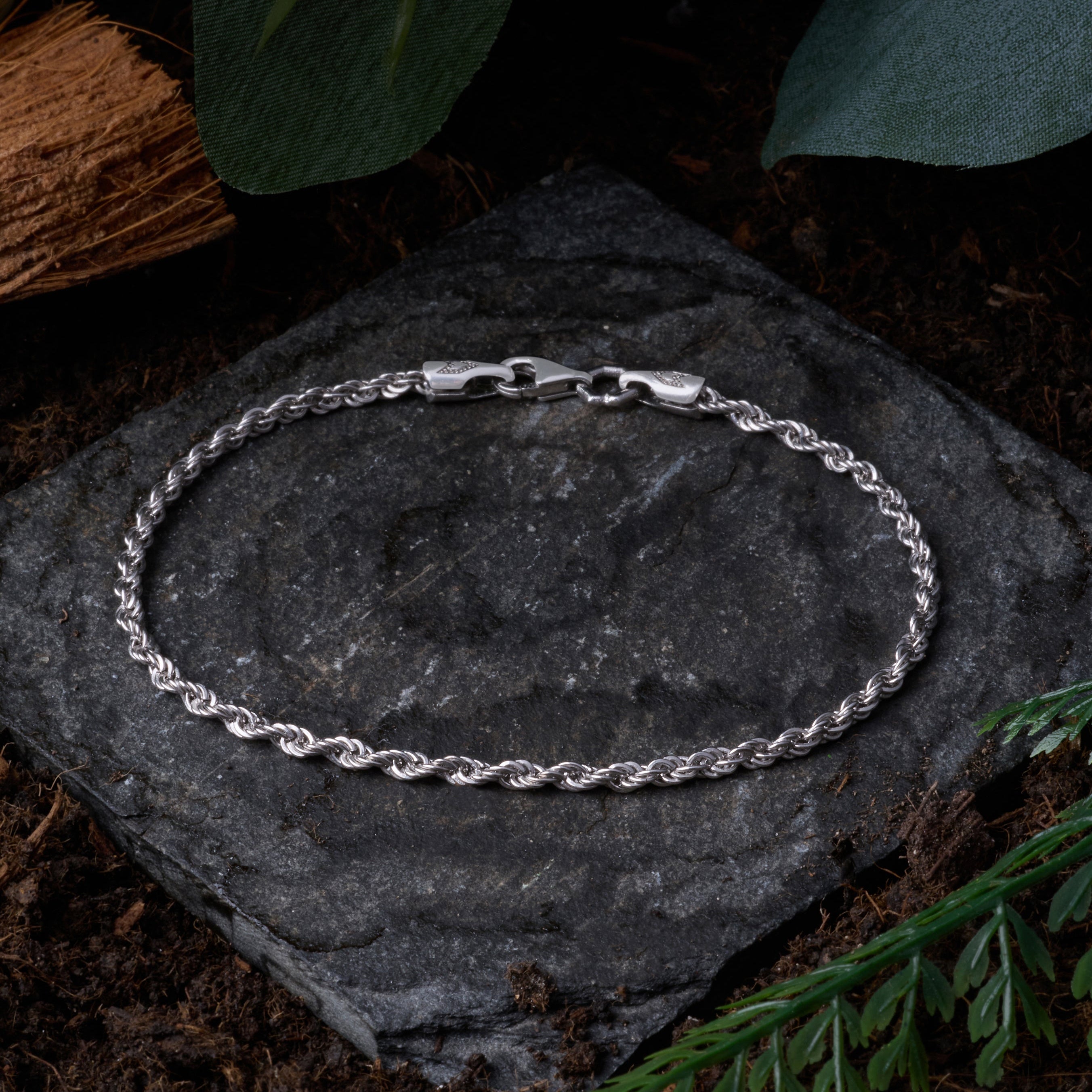 Rope Chain Bracelet In Silver