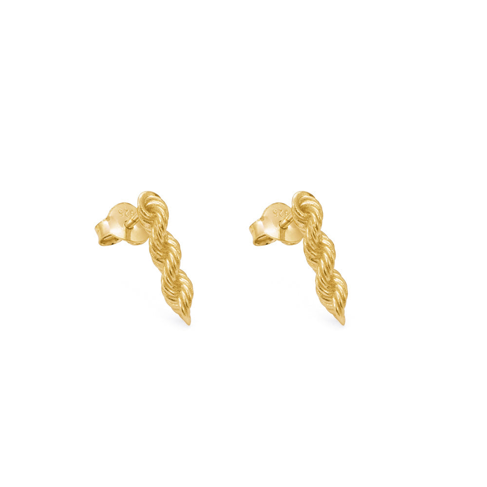 Rope Chain Earrings In Gold