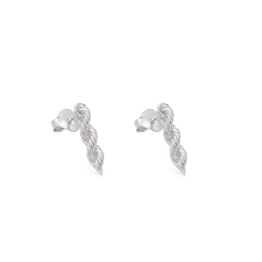 Rope Chain Earrings In Silver