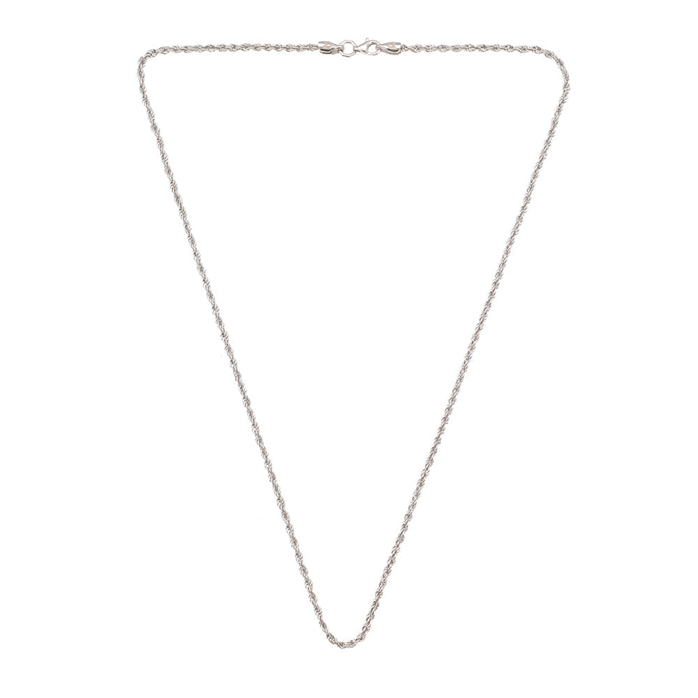 Rope Chain Necklace In Silver