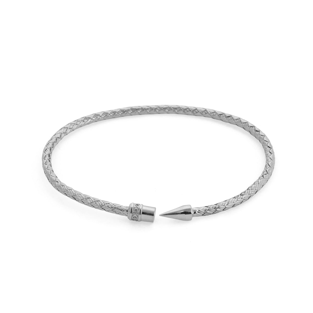 Octagon Pencil Bangle In Silver