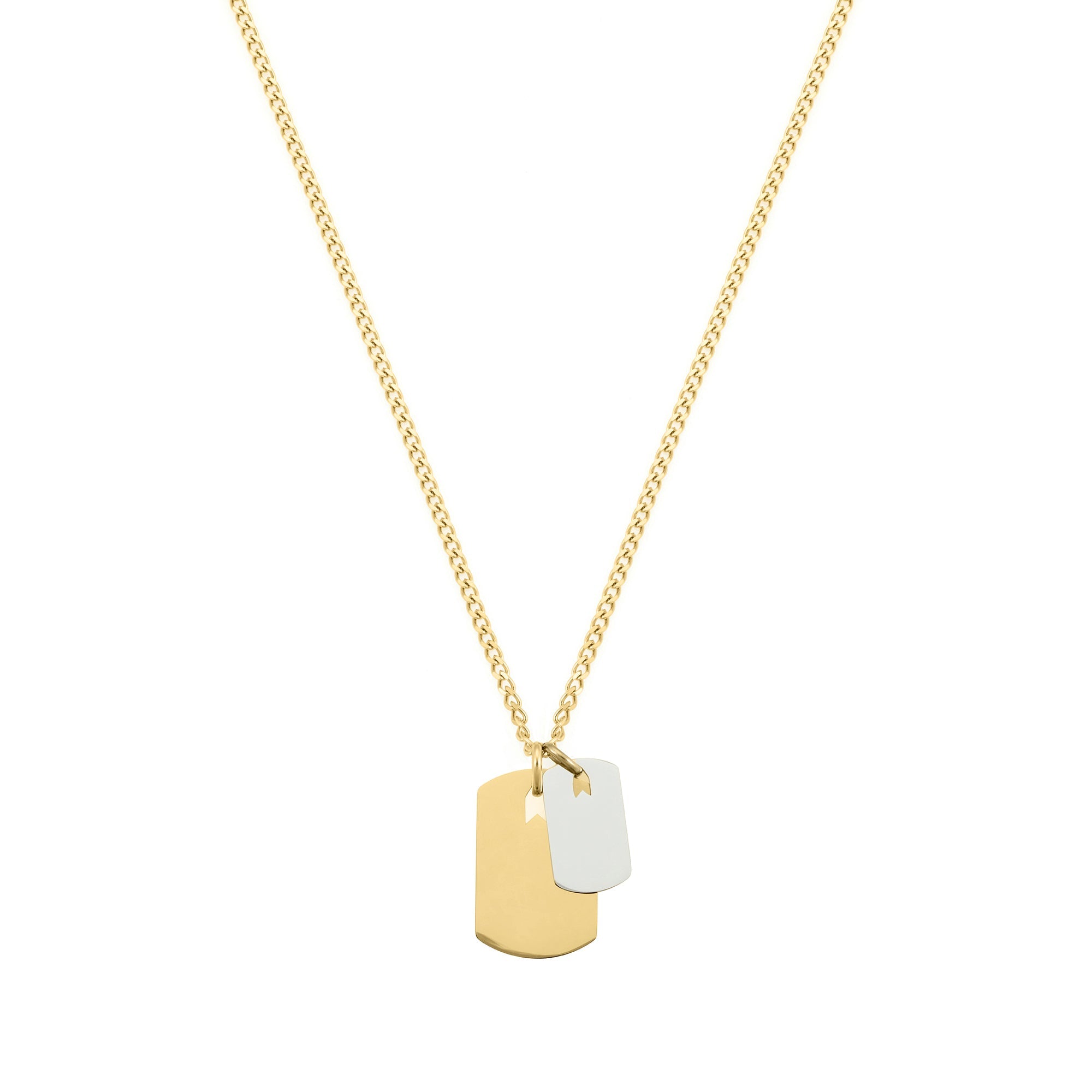Silver And Gold Plates Necklace