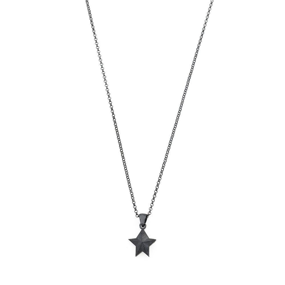 Single Star Necklace In Oxide