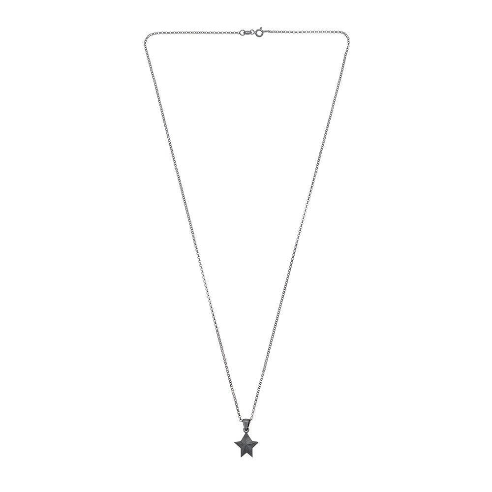 Single Star Necklace In Oxide