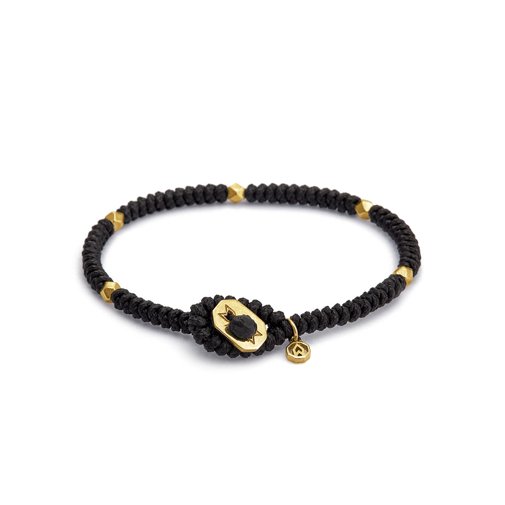 Black Snake Knot Bracelet In Gold