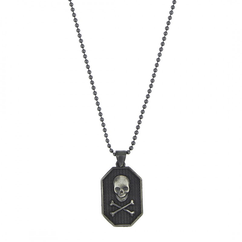 Skull Necklace In Oxide