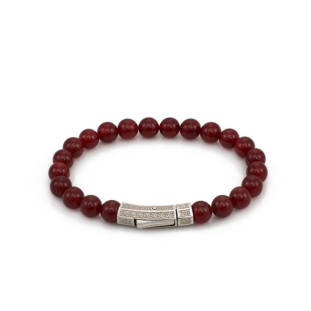 Thick Agate Bracelet In Silver
