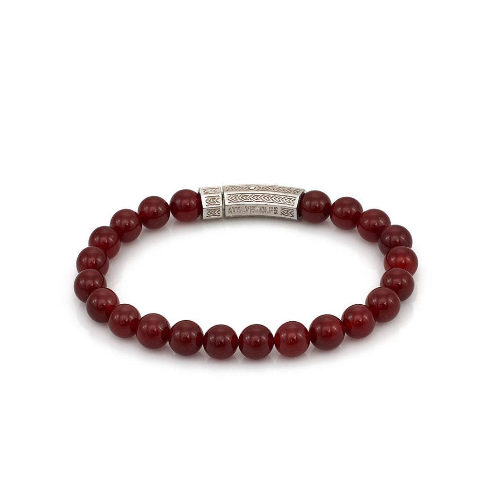 Thick Agate Bracelet In Silver