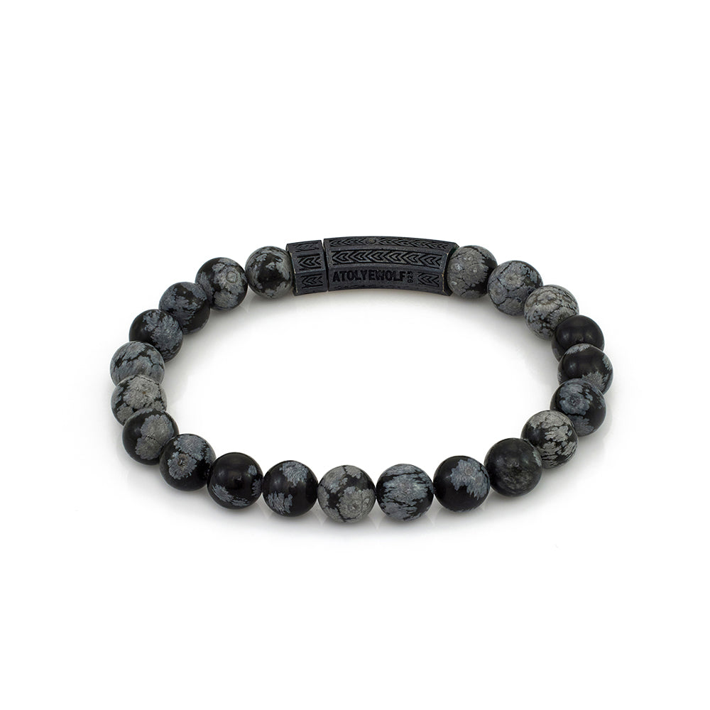 Thick Obsidian Bracelet In Oxide