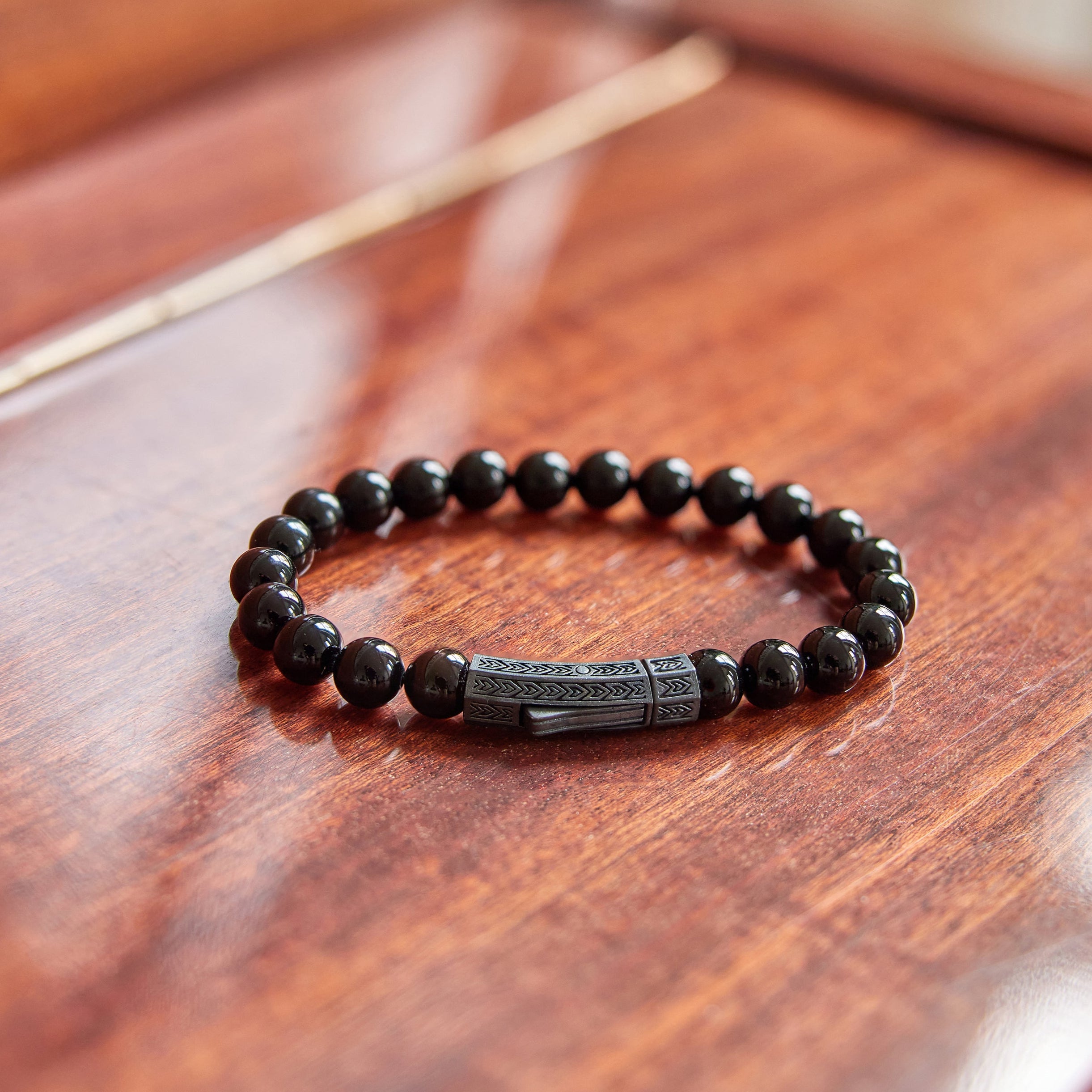 Thick Onyx Bracelet In Oxide