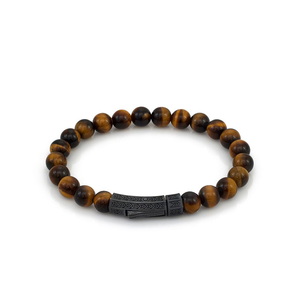 Thick Tiger Eye Bracelet In Oxide