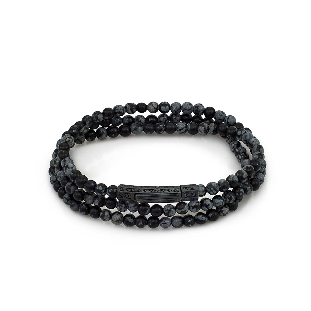 Triple Obsidian Bracelet In Oxide