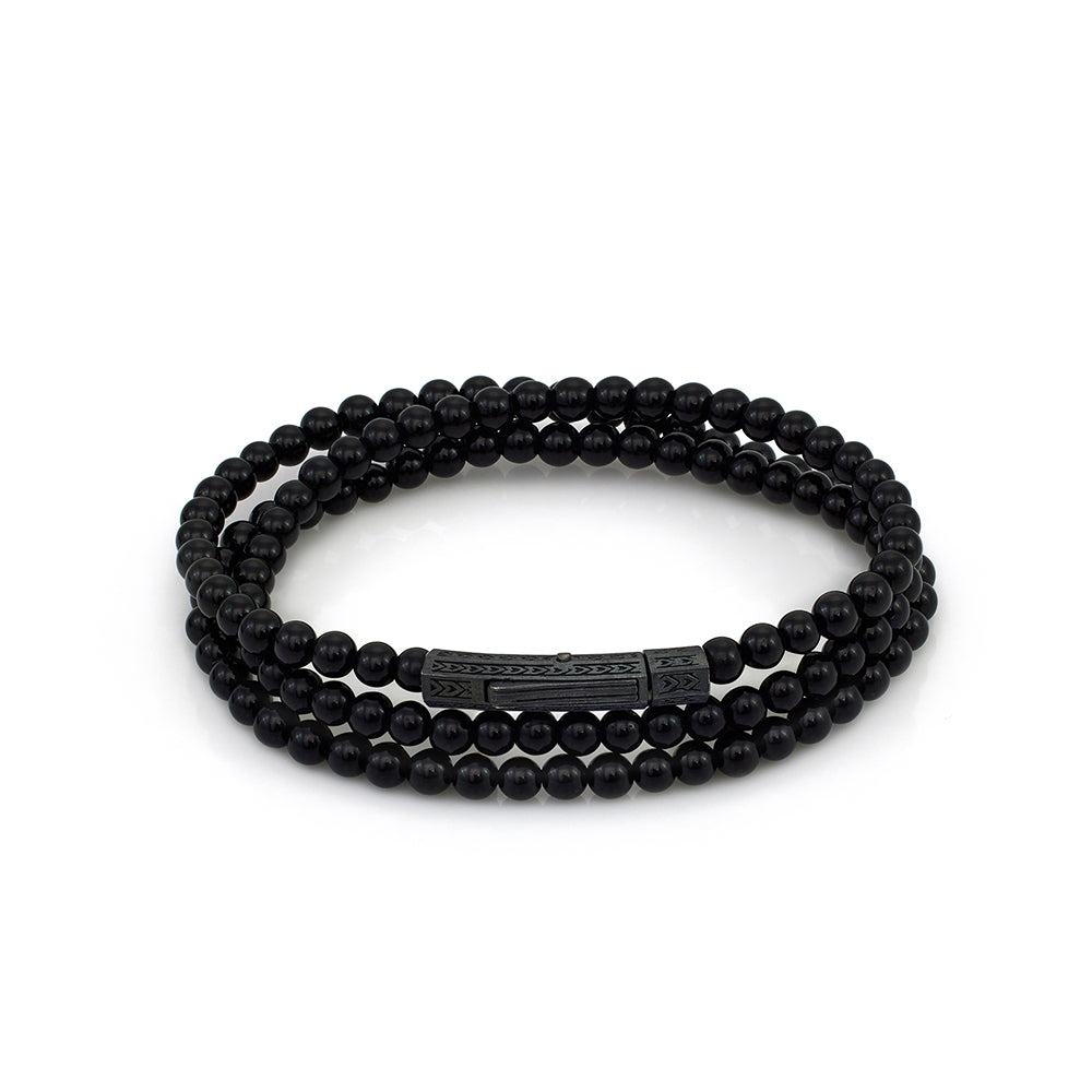 Triple Onyx Bracelet In Oxide