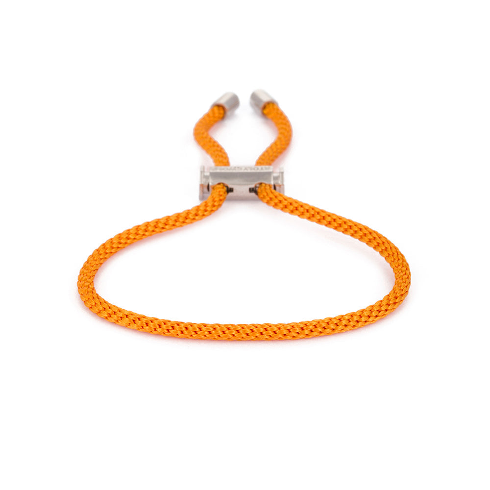 Orange Lace Bracelet In Silver