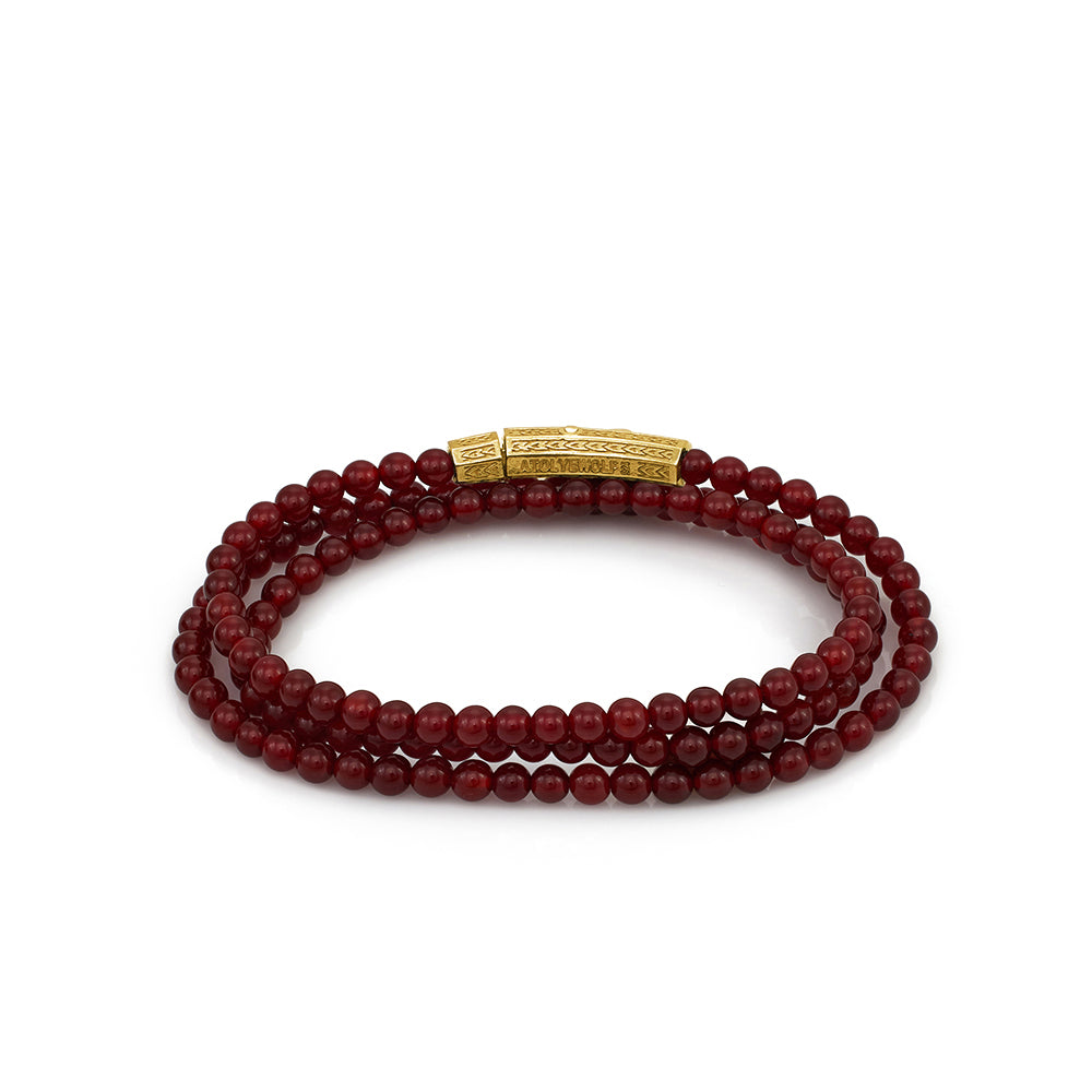 Triple Agate Bracelet In Gold
